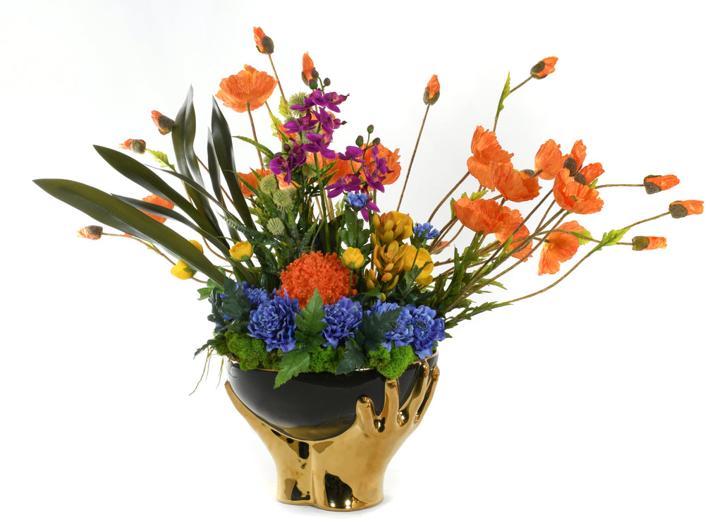 Poppy's in Black Bowl with gold handsÊ
