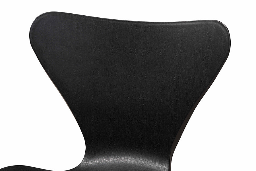 Baxton Studio Jaden Modern and Contemporary Black Plastic and Black Metal 4-Piece Dining Chair Set