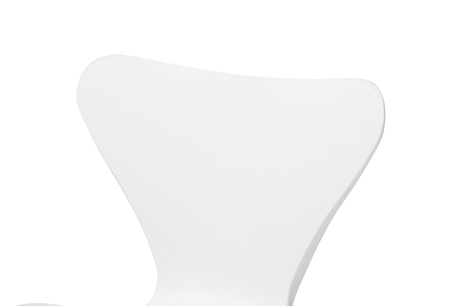 Baxton Studio Jaden Modern and Contemporary White Plastic and Black Metal 4-Piece Dining Chair Set