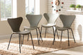 Baxton Studio Jaden Modern and Contemporary Beige Plastic and Black Metal 4-Piece Dining Chair Set
