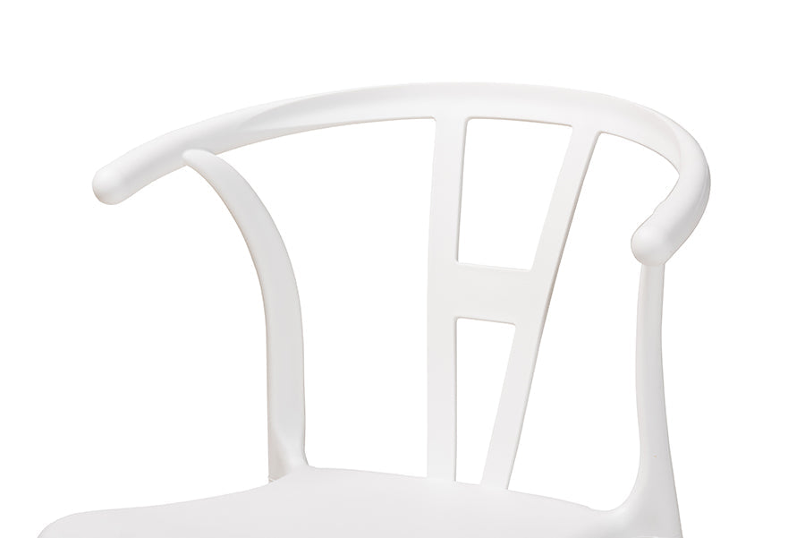 Baxton Studio Warner Modern and Contemporary White Plastic 4-Piece Dining Chair Set