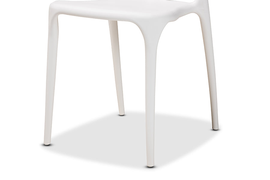 Baxton Studio Warner Modern and Contemporary White Plastic 4-Piece Dining Chair Set