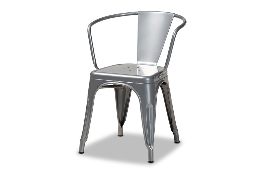 Baxton Studio Ryland Modern Industrial Grey Finished Metal 4-Piece Dining Chair Set