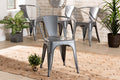 Baxton Studio Ryland Modern Industrial Grey Finished Metal 4-Piece Dining Chair Set