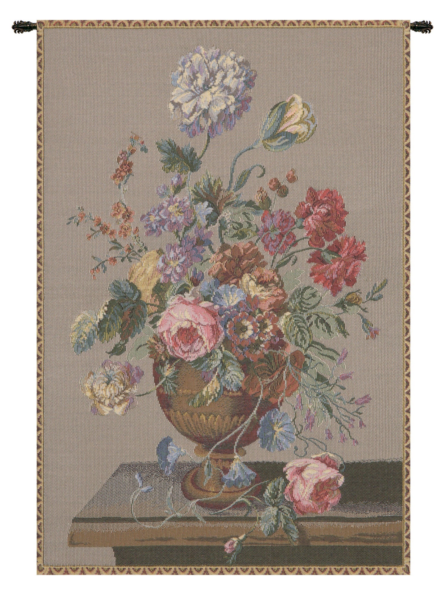 Floral Vase Still Life European Tapestry