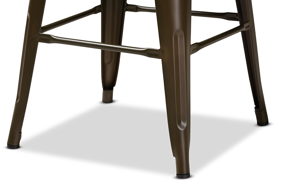 Baxton Studio Horton Modern and Contemporary Industrial Gunmetal Finished Metal 4-Piece Stackable Counter Stool Set