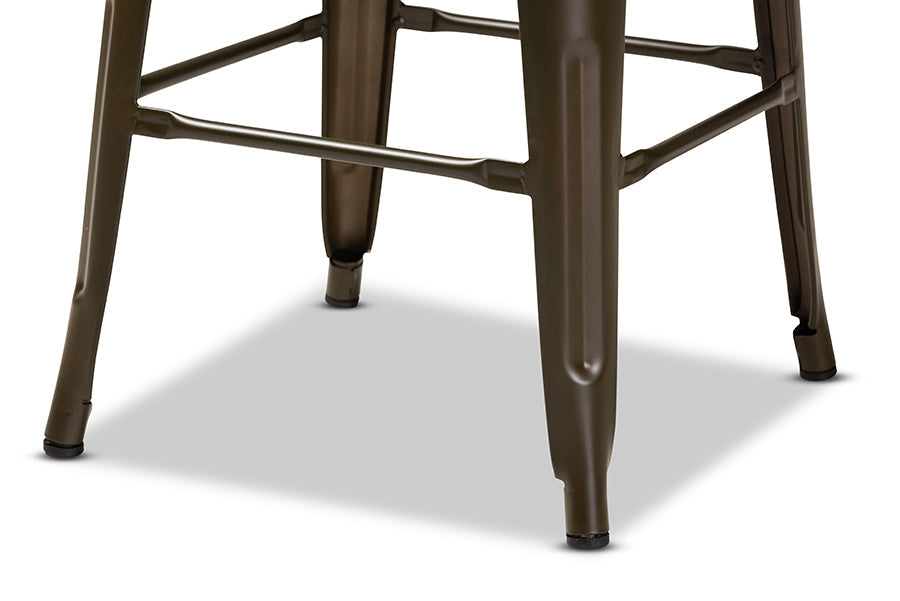 Baxton Studio Horton Modern and Contemporary Industrial Gunmetal Finished Metal 4-Piece Stackable Bar Stool Set