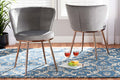 Baxton Studio Farah Modern Luxe and Glam Grey Velvet Fabric Upholstered and Rose Gold Finished Metal 2-Piece Dining Chair Set
