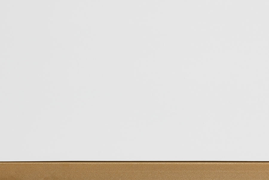 Baxton Studio Beagan Modern and Contemporary White Finished Wood and Gold Metal 2-Drawer Console Table