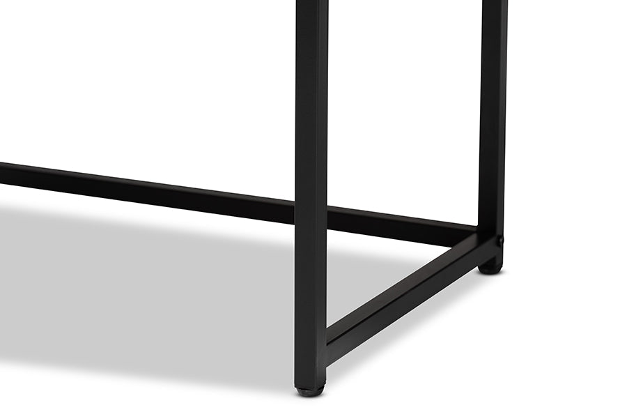 Baxton Studio Ardon Bohemian Light Brown Finished Wood and Black Metal 2-Door Storage Cabinet with Natural Rattan