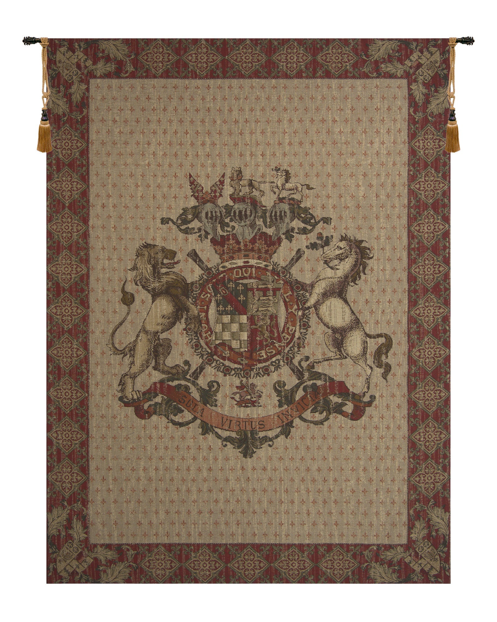 Honni Soit Qui Mal Y Pense Beige Belgian Tapestry