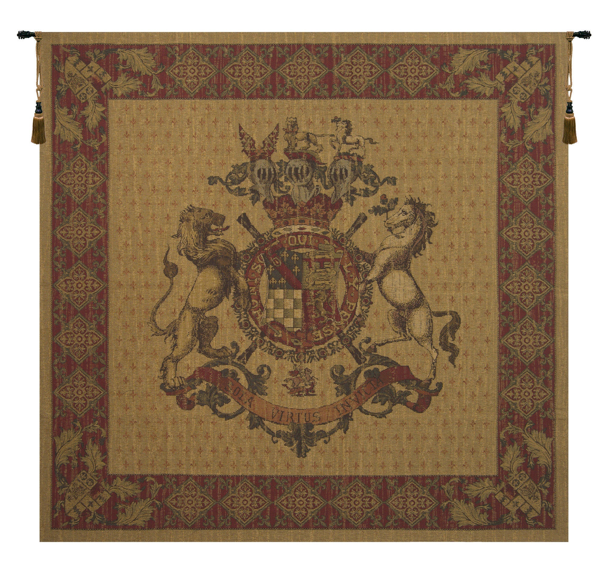 Honni Soit Qui Mal Y Pense Square Belgian Tapestry