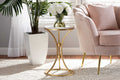 Baxton Studio Tarmon Modern and Contemporary Gold Finished Metal End Table with Marble Tabletop