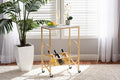 Baxton Studio Jacek Modern and Contemporary Gold Finished Metal Wine Cart with Marble Tabletop
