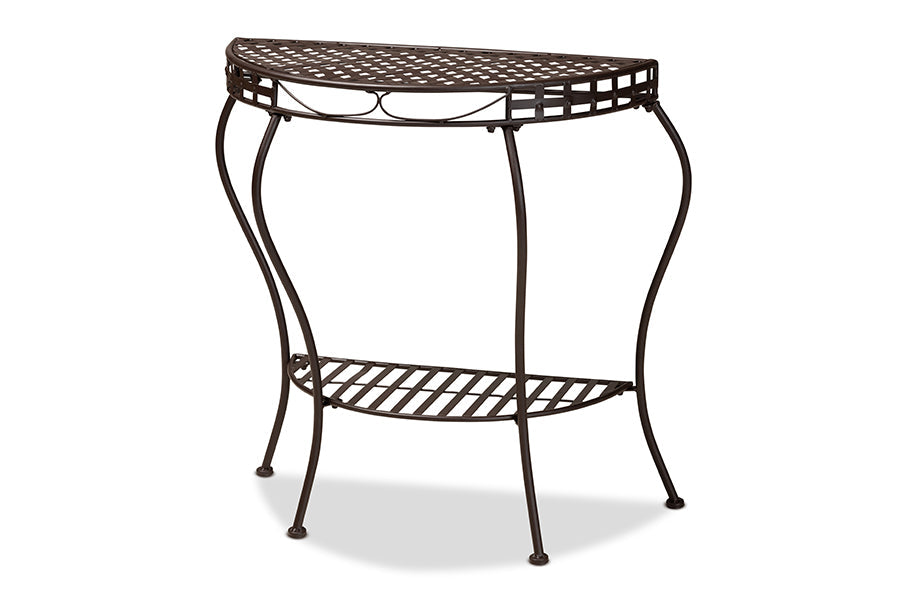 Baxton Studio Laraine Modern and Contemporary Black Metal Outdoor Console Table
