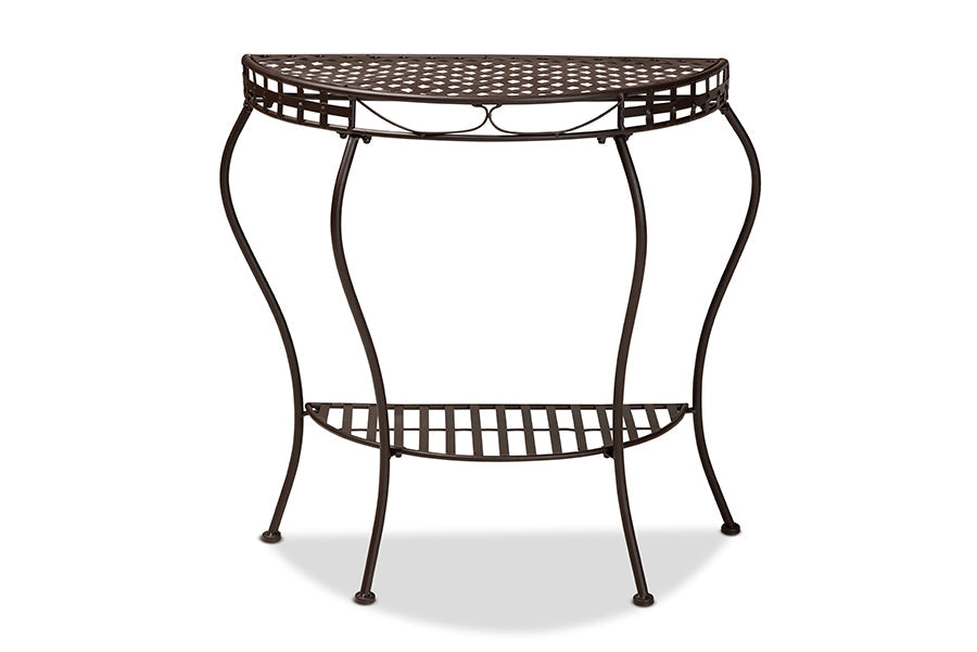Baxton Studio Laraine Modern and Contemporary Black Metal Outdoor Console Table