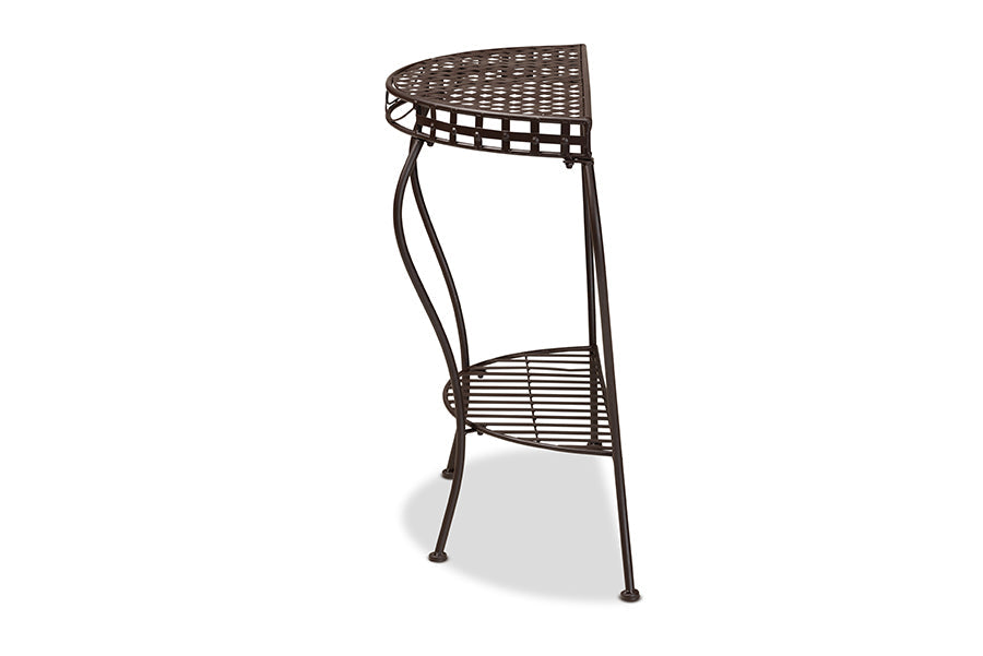 Baxton Studio Laraine Modern and Contemporary Black Metal Outdoor Console Table