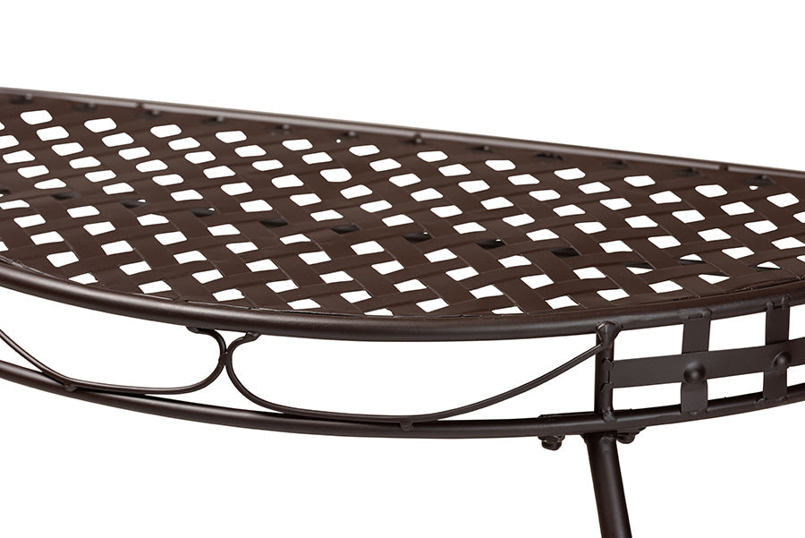 Baxton Studio Laraine Modern and Contemporary Black Metal Outdoor Console Table