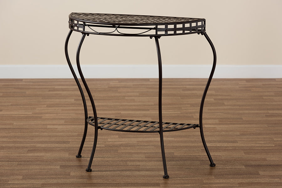 Baxton Studio Laraine Modern and Contemporary Black Metal Outdoor Console Table