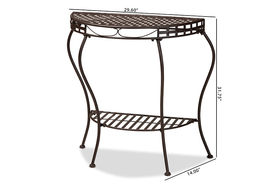 Baxton Studio Laraine Modern and Contemporary Black Metal Outdoor Console Table