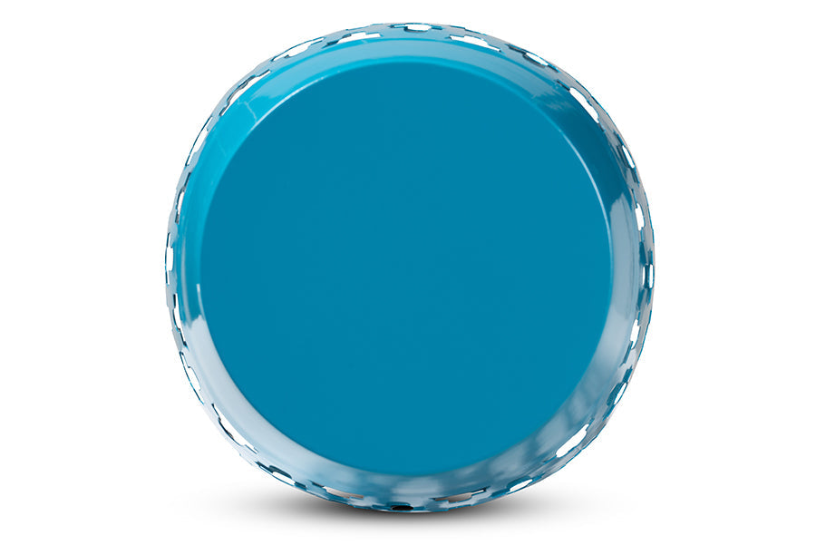 Baxton Studio Branson Modern and Contemporary Blue Finished Metal Outdoor Side Table
