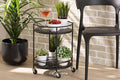 Baxton Studio Dallan Modern Industrial Black Metal 2-Tier Kitchen Cart