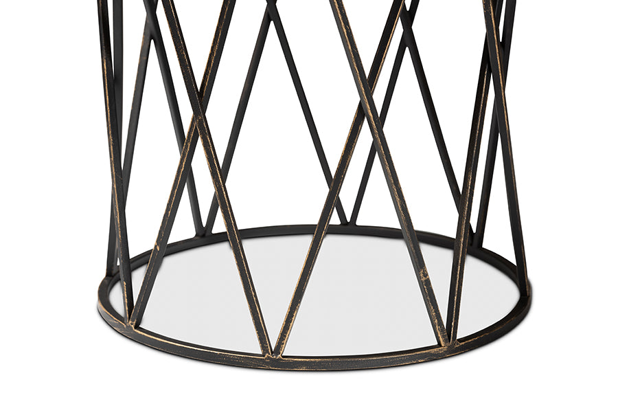 Baxton Studio Finnick Modern Industrial Antique Black finished Metal End Table