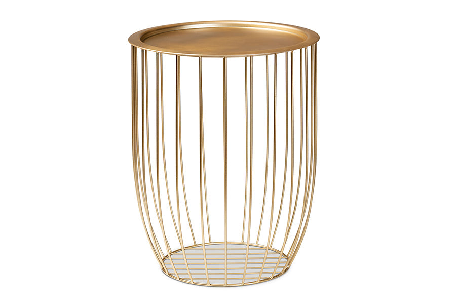 Baxton Studio Mabon Modern and Contemporary Gold Finished Metal End Table