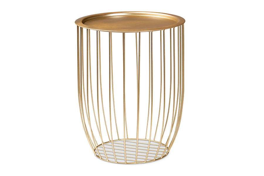 Baxton Studio Mabon Modern and Contemporary Gold Finished Metal End Table