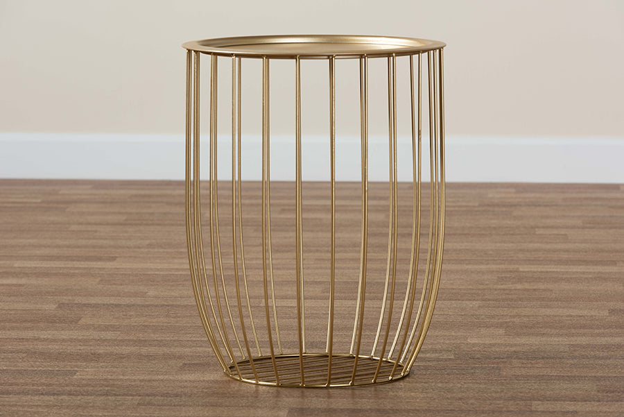 Baxton Studio Mabon Modern and Contemporary Gold Finished Metal End Table