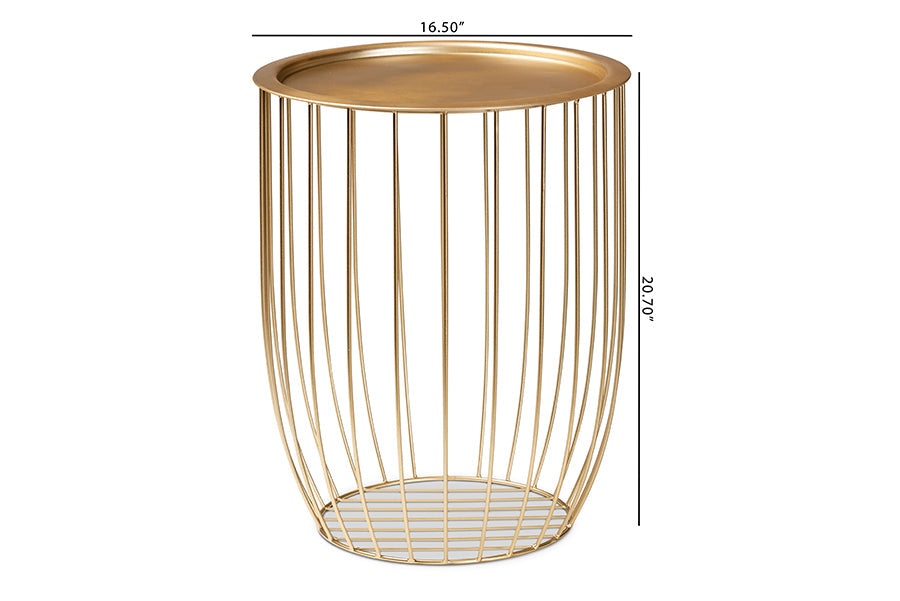 Baxton Studio Mabon Modern and Contemporary Gold Finished Metal End Table