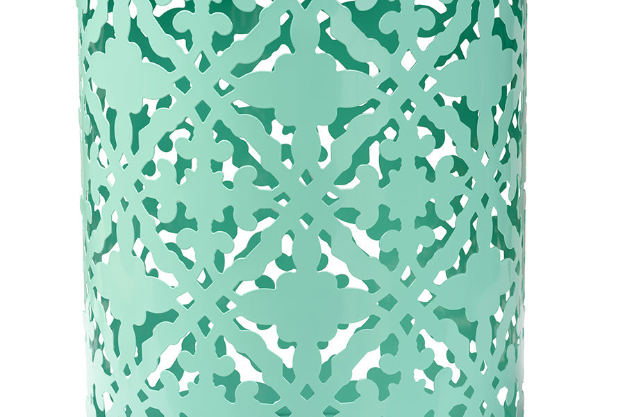 Baxton Studio Jamila Modern and Contemporary Aqua Finished metal Outdoor Side Table