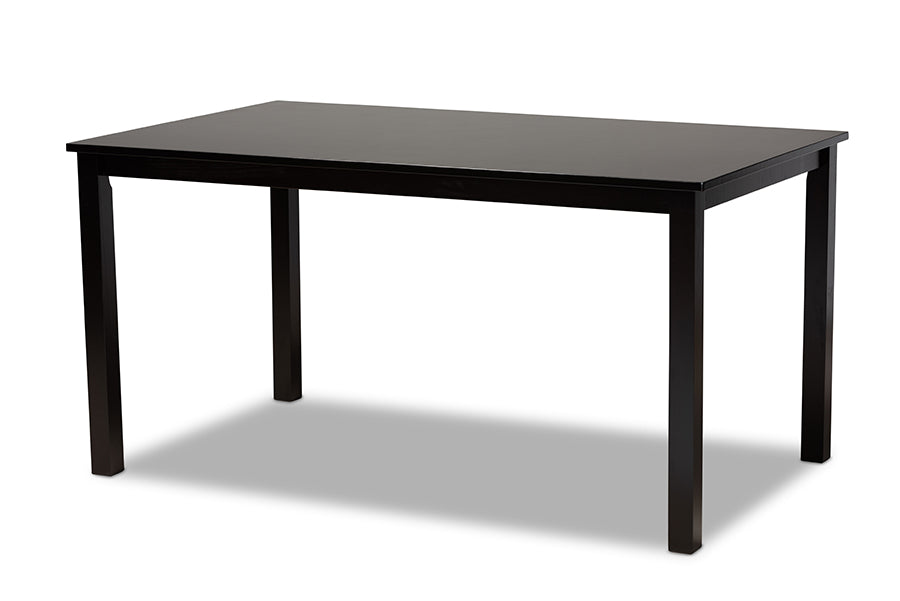 Baxton Studio Rosa Modern and Contemporary Sand Fabric Upholstered and Dark Brown Finished Wood 7-Piece Dining Set