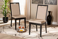 Baxton Studio Octavia Modern and Contemporary Sand Fabric Upholstered and Dark Brown Finished Wood 2-Piece Dining Chair Set