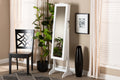 Baxton Studio Madigan Modern and Contemporary White Finished Wood Jewelry Armoire with Mirror