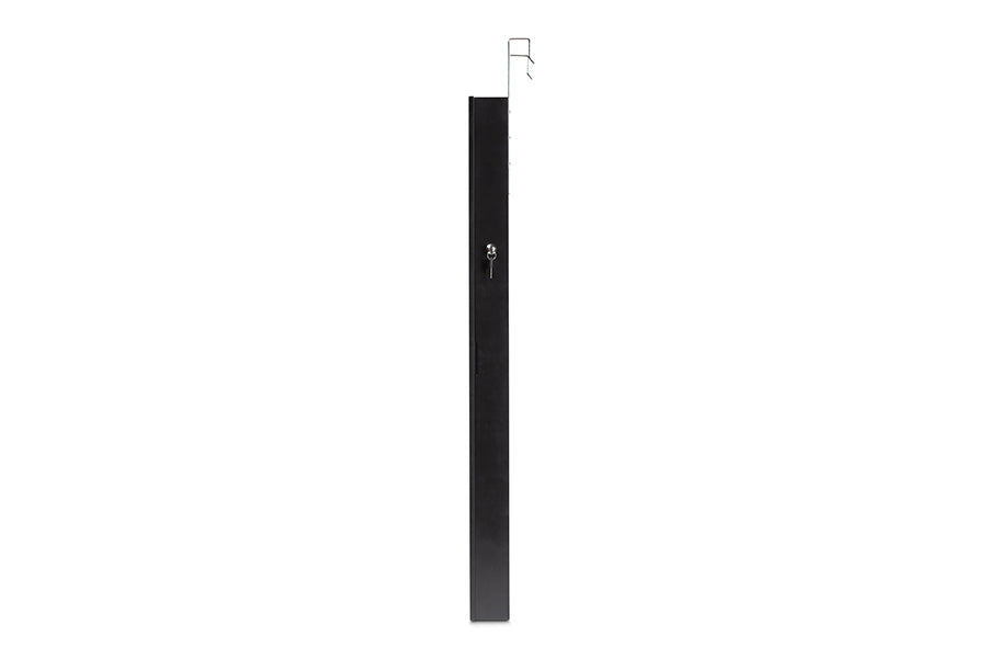 Baxton Studio Richelle Modern and Contemporary Black Finished Wood Hanging Jewelry Armoire with Mirror