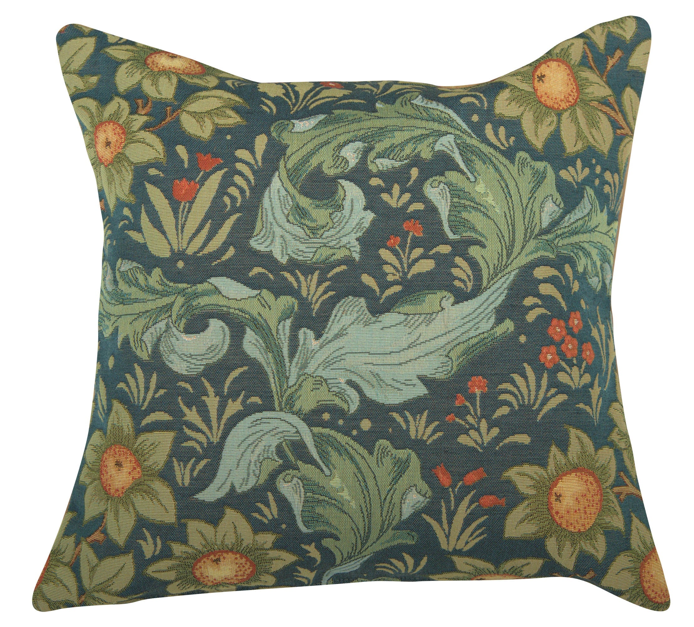 Arabesques w/Orange Tree Blue French Cushion