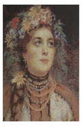 Russian Beauty in Summer Garland Stretched Wall Tapestry