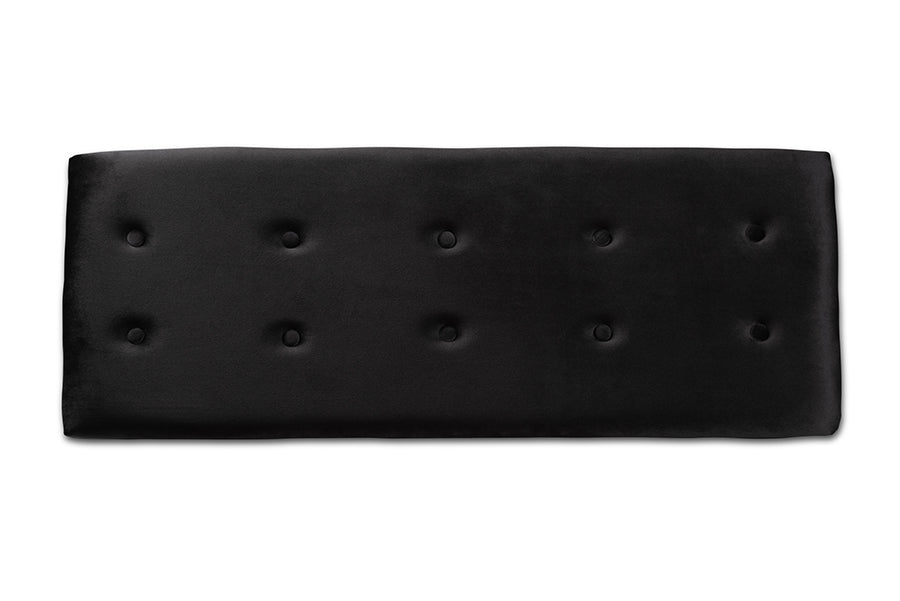 Baxton Studio Caine Modern and Contemporary Black Velvet Fabric Upholstered and Dark Brown Finished Wood Storage Bench