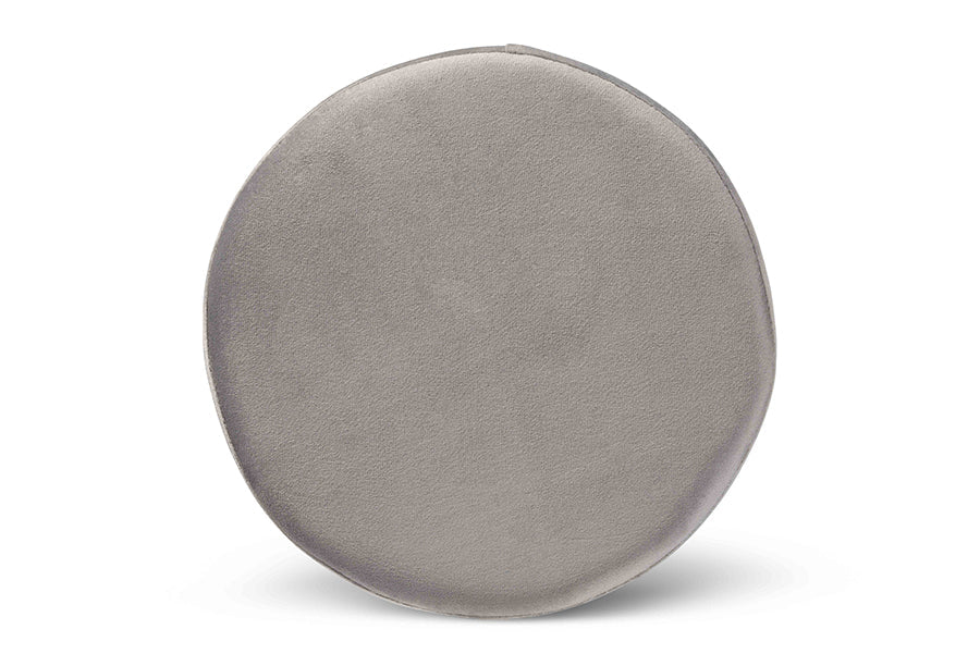 Baxton Studio Chaela Contemporary Glam and Luxe Grey Velvet Fabric Upholstered and Gold Finished Metal Ottoman