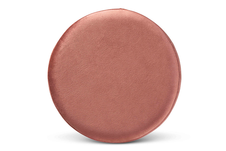 Baxton Studio Chaela Contemporary Glam and Luxe Blush Pink Velvet Fabric Upholstered and Gold Finished Metal Ottoman