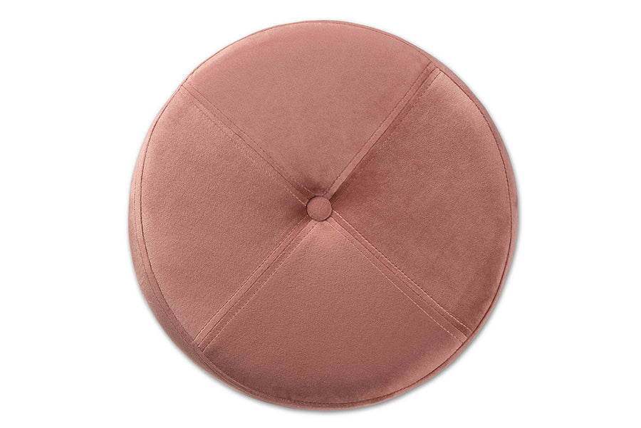 Baxton Studio Malina Contemporary Glam and Luxe Pink Velvet Fabric Upholstered and Gold Finished Metal Storage Ottoman