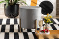 Baxton Studio Thurman Contemporary Glam and Luxe Grey Velvet Fabric Upholstered and Gold Finished Metal Ottoman