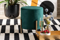 Baxton Studio Thurman Contemporary Glam and Luxe Green Velvet Fabric Upholstered and Gold Finished Metal Ottoman