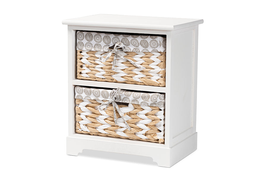 Baxton Studio Rianne Modern Transitional White Finished Wood 2-Basket Storage Unit
