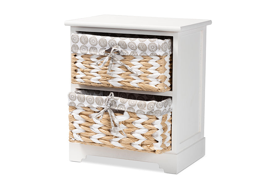 Baxton Studio Rianne Modern Transitional White Finished Wood 2-Basket Storage Unit