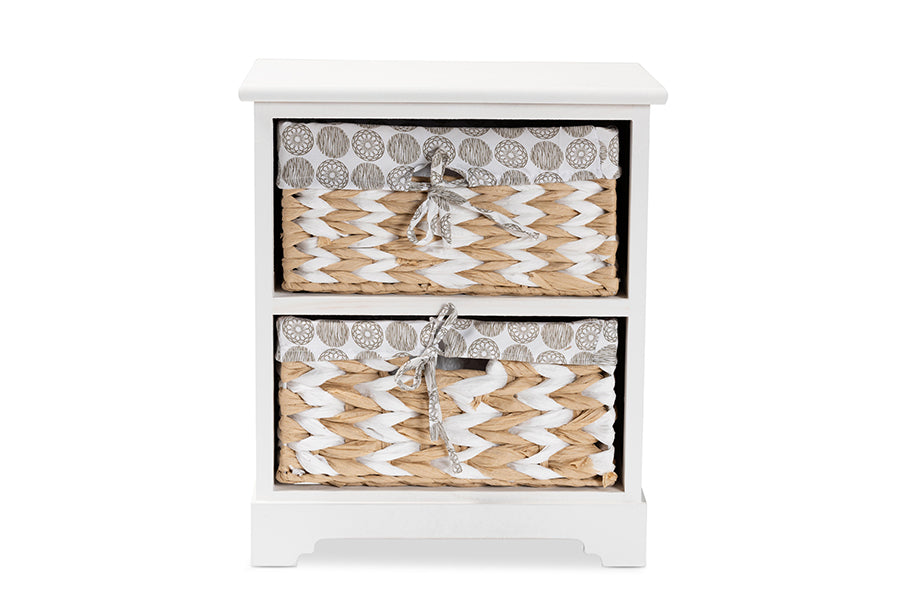 Baxton Studio Rianne Modern Transitional White Finished Wood 2-Basket Storage Unit