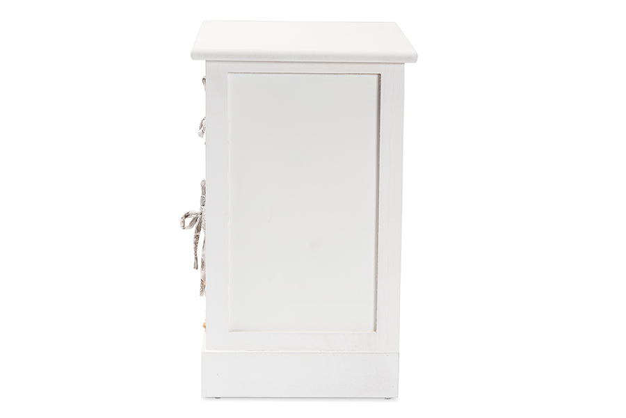 Baxton Studio Rianne Modern Transitional White Finished Wood 2-Basket Storage Unit