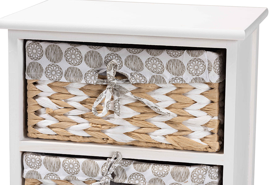 Baxton Studio Rianne Modern Transitional White Finished Wood 2-Basket Storage Unit