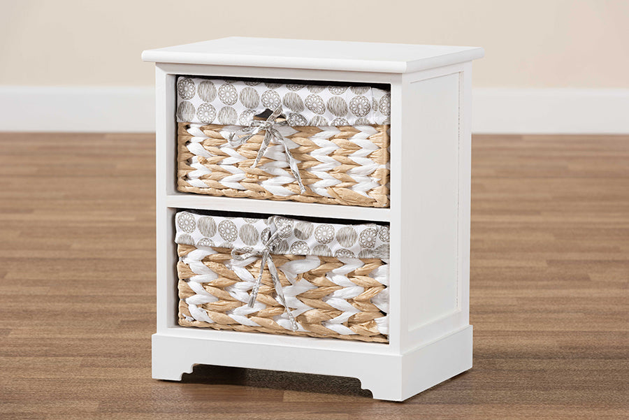 Baxton Studio Rianne Modern Transitional White Finished Wood 2-Basket Storage Unit